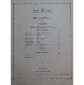 KREISLER Fritz Liebesfreud Piano Violon 1911