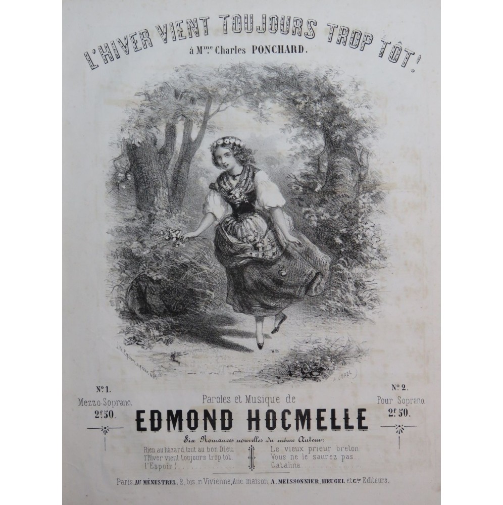 HOCMELLE Edmond L'Hiver vient toujours trop tôt Chant Piano ca1850