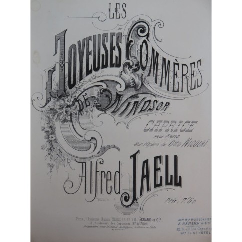 JAELL Alfred Les Joyeuses Commères de Windsor Piano ca1870