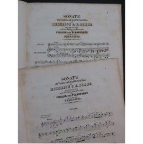 BIBER H. J. F. Sonate C moll Piano Violon ca1867