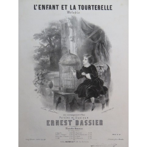 DASSIER Ernest L'Enfant et la Tourterelle Chant Piano ca1855