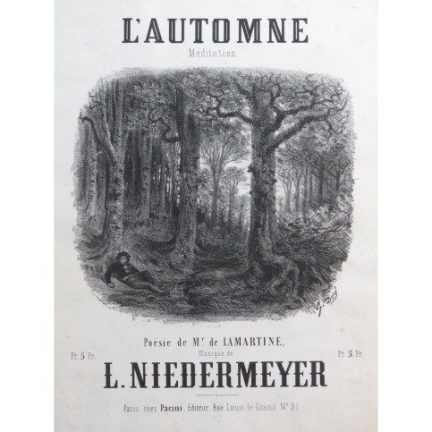 NIEDERMEYER Louis L'Automne Chant Piano ca1850