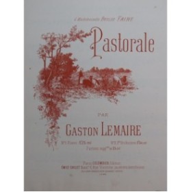 LEMAIRE Gaston Pastorale Piano ca1893