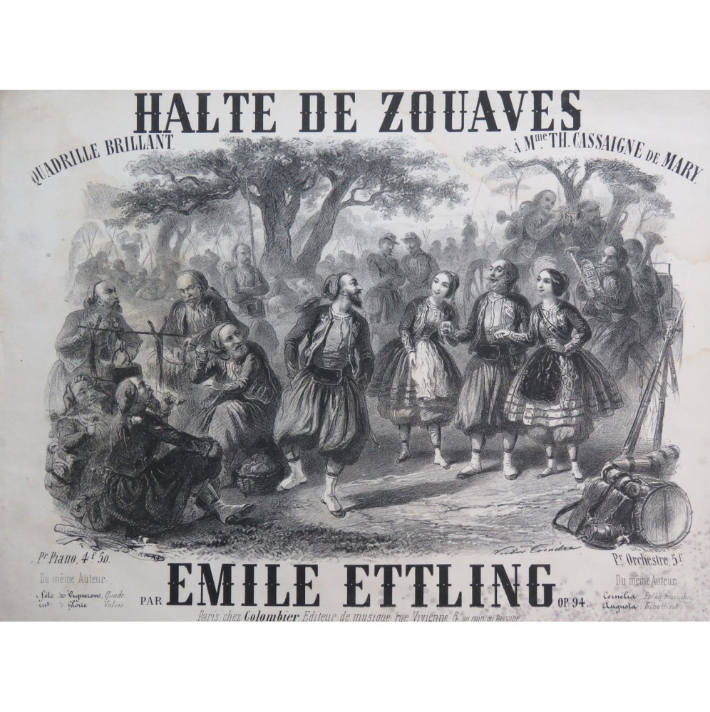 ETTLING Émile Halte de Zouaves Piano ca1850