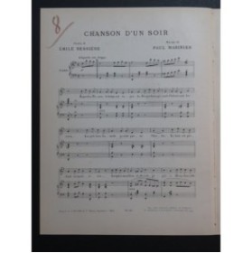 MARINIER Paul Chanson d'un Soir Chant Piano ca1898
