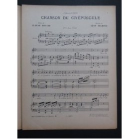 DELERUE Léon Chanson du Crépuscule Chant Piano ca1903