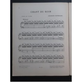 DUFRESNE Georges Chant du Soir Piano 1899