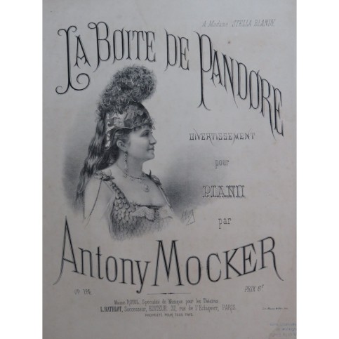 MOCKER Antony La Boite de Pandore Piano ca1872