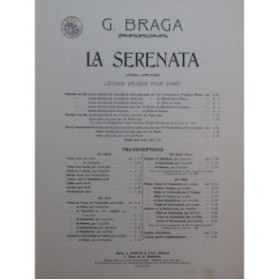 BRAGA G. La Serenata Piano Violon ou Violoncelle ca1900