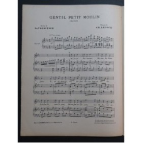 LECOCQ Charles Gentil petit Moulin Chant Piano