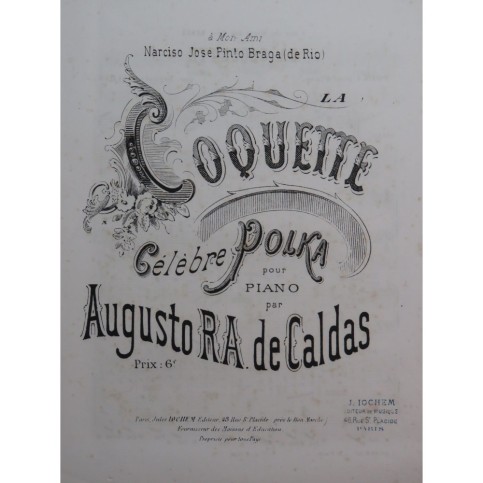 DE CALDAS Augusto La Coquette Piano ca1880
