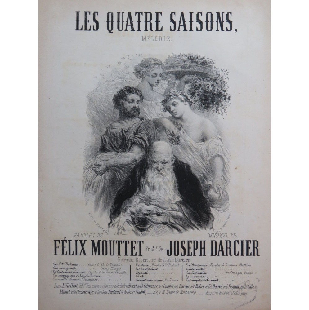 DARCIER Joseph Les Quatre Saisons Nanteuil Chant Piano ca1870