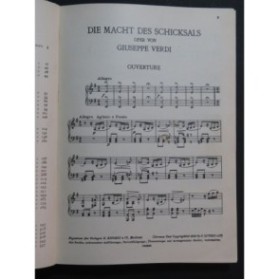 VERDI Giuseppe Die Macht des Schicksals Opéra Allemand Chant Piano 1926