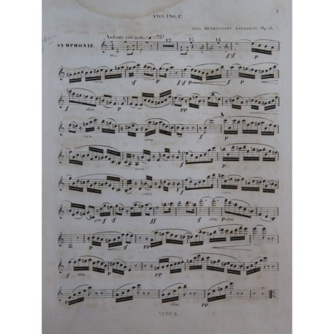 MENDELSSOHN Symphonie No 3 op 56 Orchestre ca1850