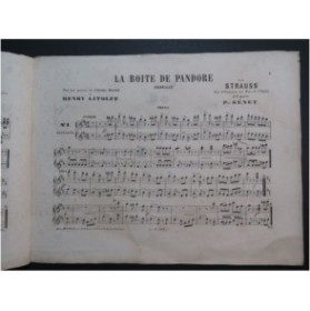 STRAUSS La Boite de Pandore Quadrille Piano 4 mains ca1870