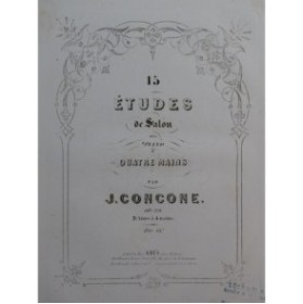 CONCONE Joseph Études de Salon op 39 Piano 4 mains ca1860