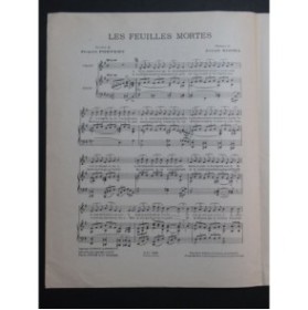 KOSMA Joseph Les Feuilles Mortes Chant Piano ﻿1951