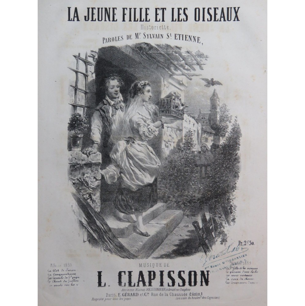 CLAPISSON Louis La jeune fille et les oiseaux Chant Piano 1859
