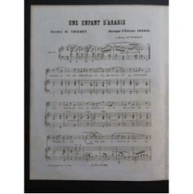 ARNAUD Étienne Une Enfant d'Arabie Nanteuil Chant Piano 1856