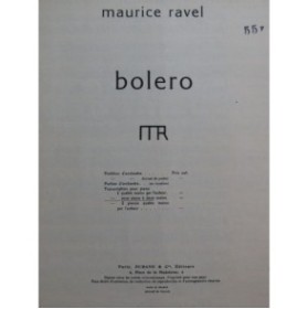 RAVEL Maurice Bolero Piano 1946