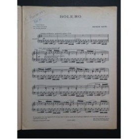 RAVEL Maurice Bolero Piano 1946