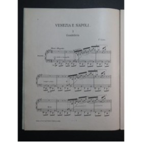 LISZT Franz Venezia e Napoli No 1 Gondoliera Piano ca1905