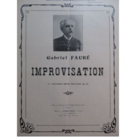 FAURÉ Gabriel Improvisation op 84 No 5 Piano 1909