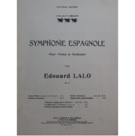 LALO Edouard Symphonie Espagnole Violon Piano 1908