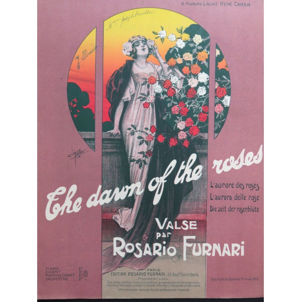 FURNARI Rosario The dawn of the roses Piano 1913
