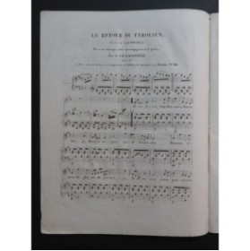 LAGOANÈRE Le Retour du Tyrolien Chant Piano ca1840