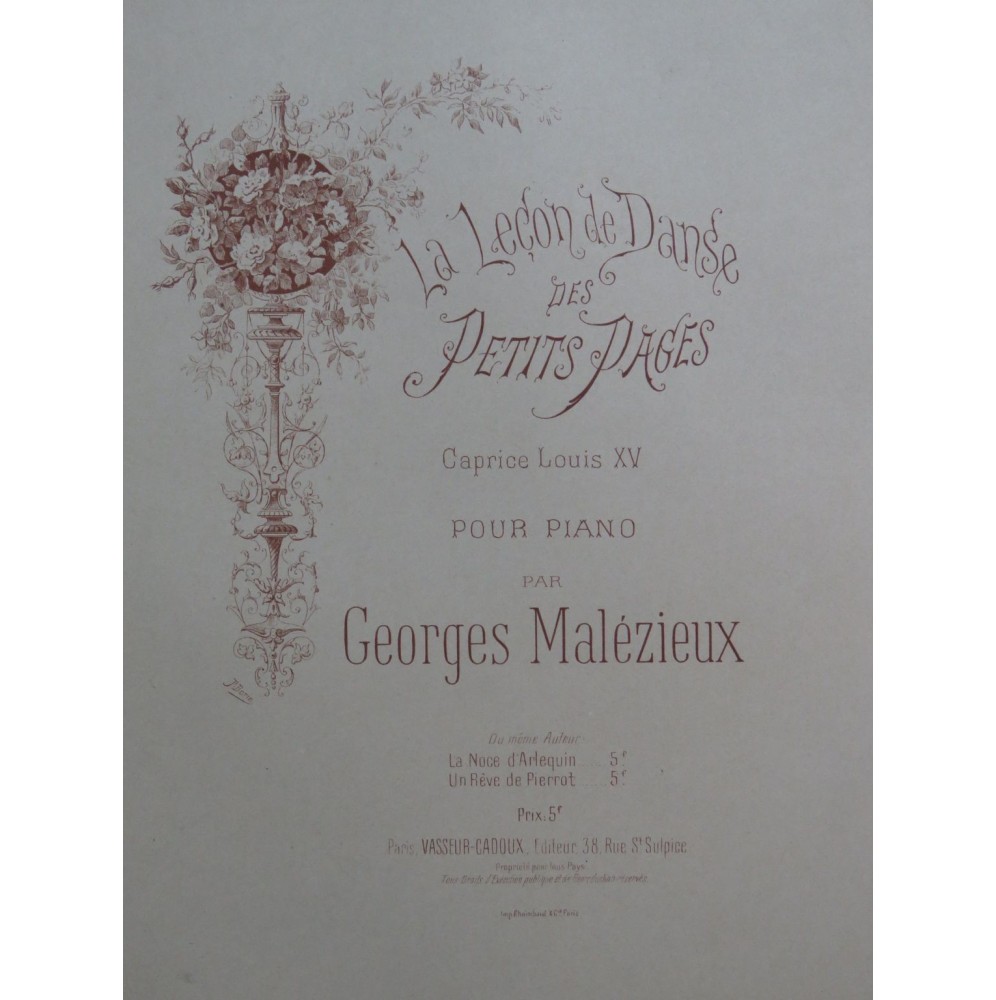MALÉZIEUX Georges La Leçon de danse des Petits Pages Piano