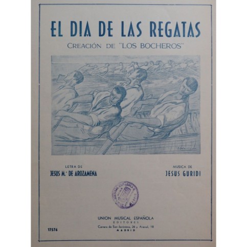 GURIDI Jesus El Dia De Las Regatas Chant Piano 1943