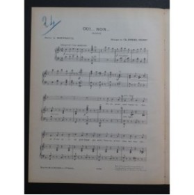 BOREL-CLERC Charles Oui... Non... Chant Piano 1906