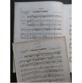 LE CARPENTIER CONINX Fantaisie L'Elisire d'Amore Donizetti Piano Flûte ca1860