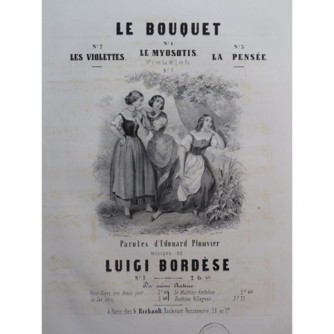 BORDÈSE Luigi Le Myosotis Chant Piano 1846