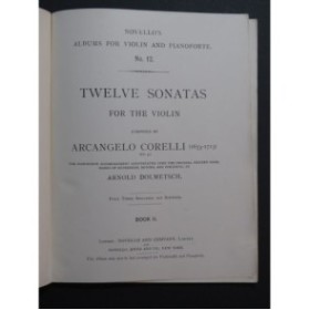 CORELLI Arcangelo Twelve Sonatas Book 2 Violon Piano