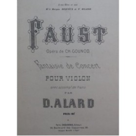 ALARD Delphin Fantaisie sur Faust Gounod Piano Violon