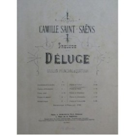 SAINT-SAËNS Camille Le Déluge Prélude Violon Piano Orgue ca1900