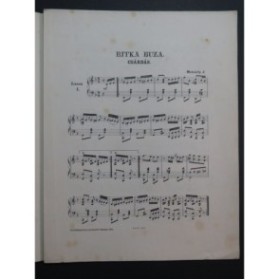 MOLNARFY J. Ritka Buza Csardas Piano ca1870