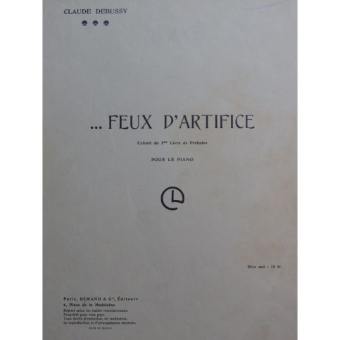 DEBUSSY Claude Feux d'Artifice Piano