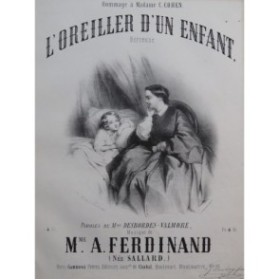 FERDINAND A. L'Oreiller d'un enfant Chant Piano ca1862