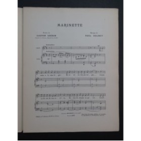 DELMET Paul Marinette Chant Piano 1897