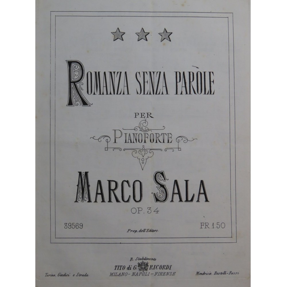 SALA Marco Romanza Senza Parole Piano ca1866
