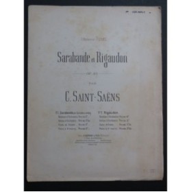 SAINT-SAËNS Camille Sarabande op 93 Piano 4 mains 1893