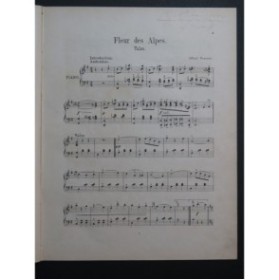 DESSANE Alfred Fleur des Alpes Valse Dédicace Piano ca1890