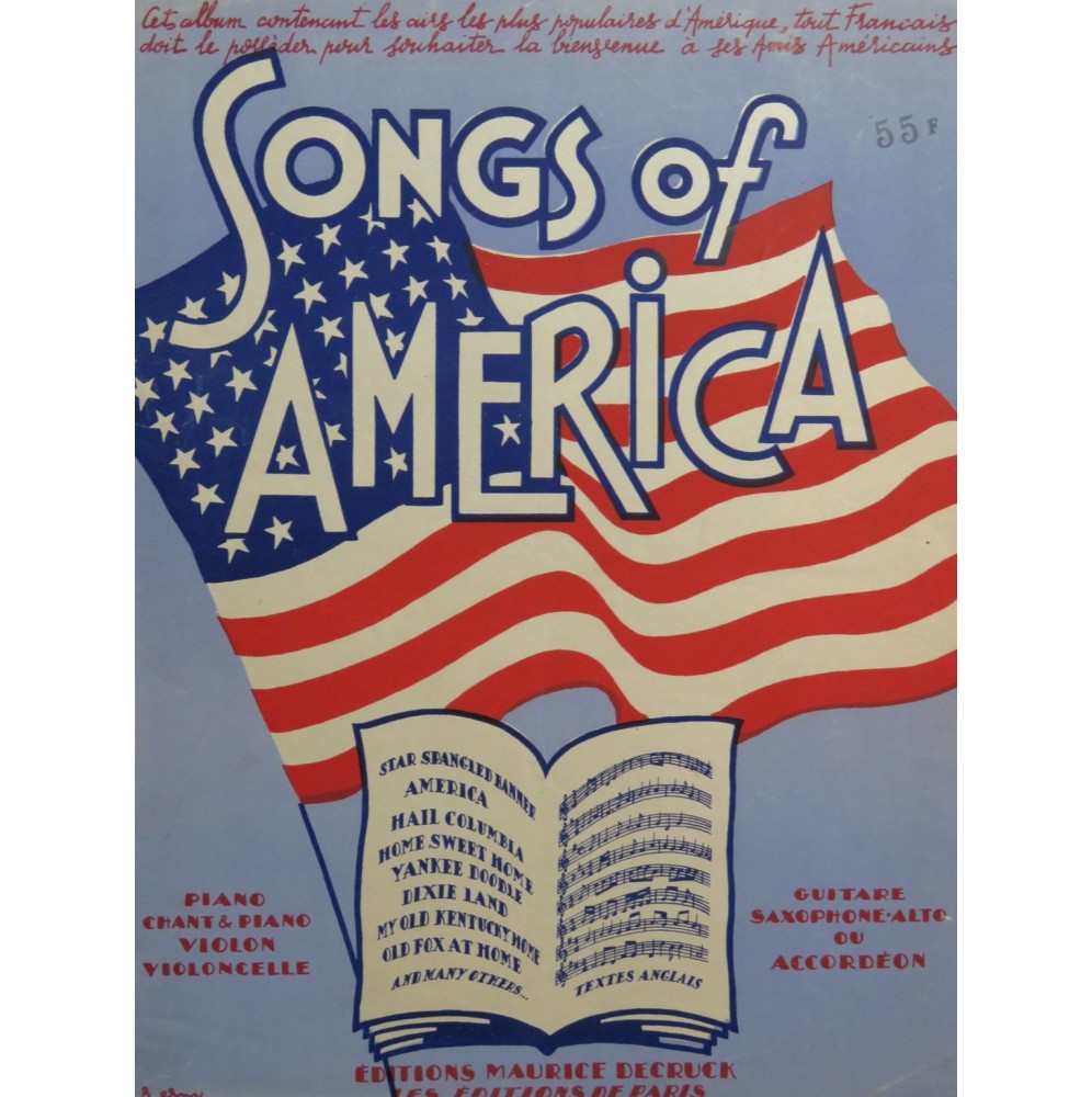 Songs of America 24 Pièces Piano Chant 1945