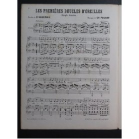 POURNY Charles Les Premières Boucles d'Oreilles Chant Piano ca1875