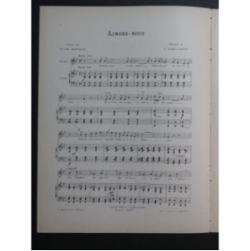 SAINT-SAËNS Camille Aimons nous Chant Piano 1892