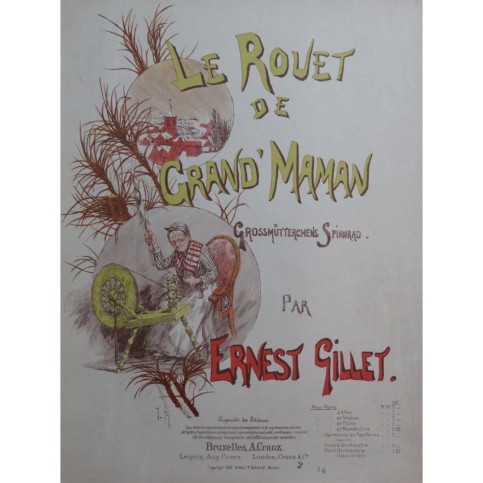 GILLET Ernest Le Rouet de Grand Maman Piano 1892