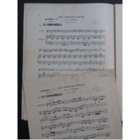 ALARD Delphin Fantaisie sur La Somnambula Piano Violon 1887